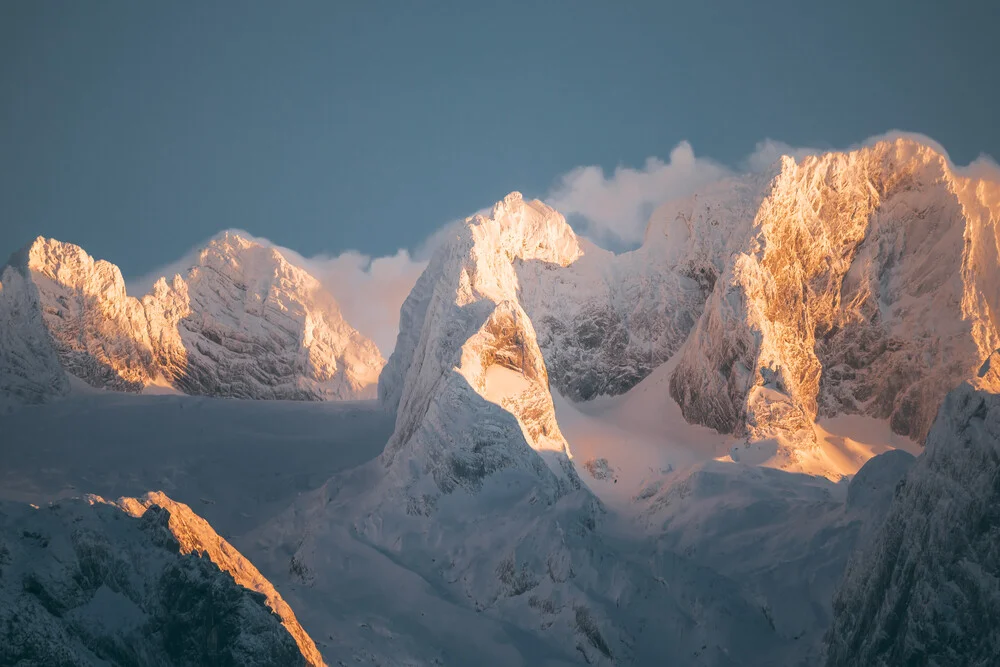Last light on mount Dachstein - Fineart photography by Sebastian ‚zeppaio' Scheichl
