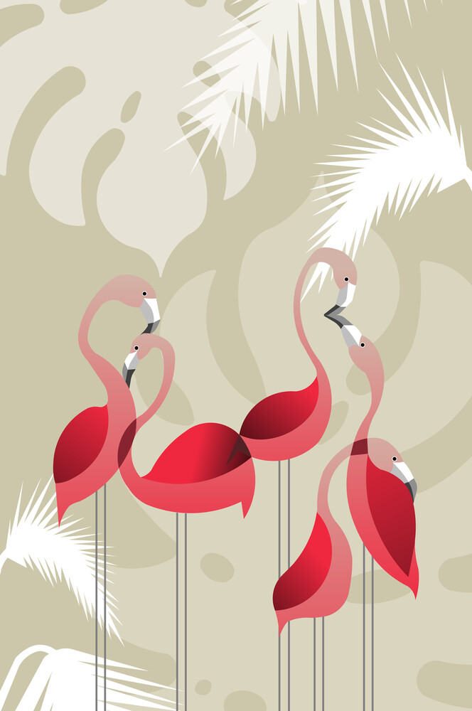 Flamingoes in love - fotokunst von Sabrina Ziegenhorn