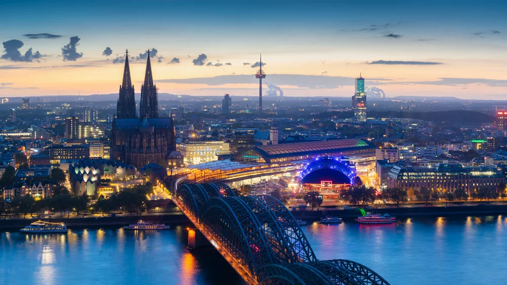 Blue Hour in Cologne - Fineart photography by Martin Wasilewski