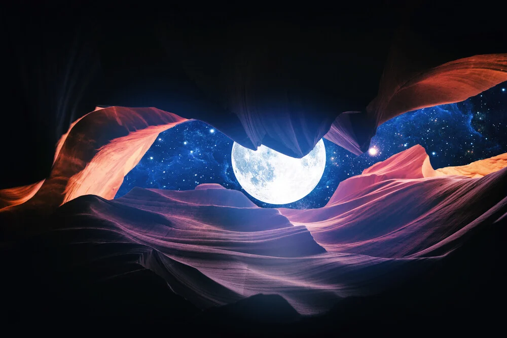 Grand Canyon with Space & Full Moon Collage I - Fineart photography by Artenyo _