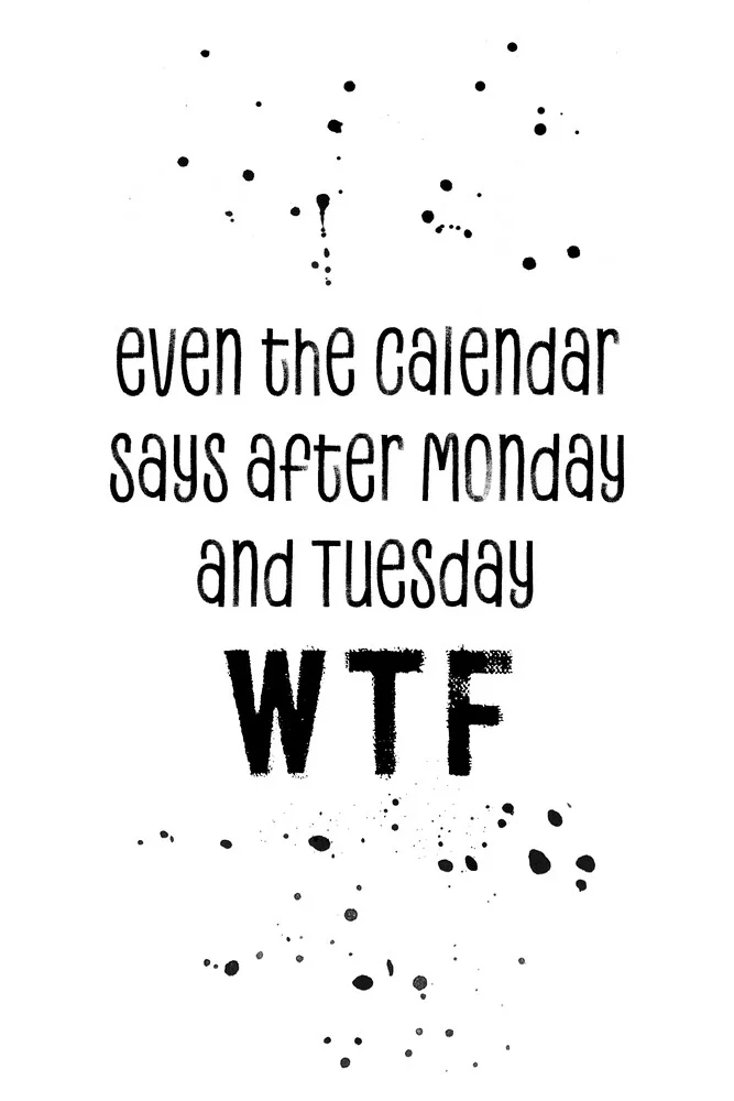 Textkunst EVEN THE CALENDAR SAYS WTF - fotokunst von Melanie Viola