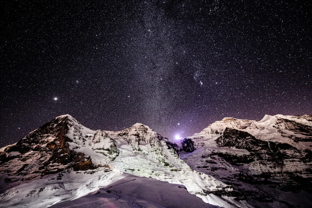 Eiger Mönch and Jungfrau at night - Fineart photography by Peter Wey