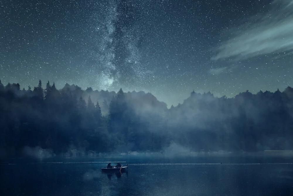 Night fishing on the lake with milky way - Fineart photography by Oliver Henze