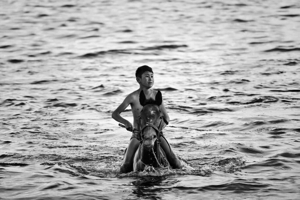 The rider in the lake - Fineart photography by Victoria Knobloch