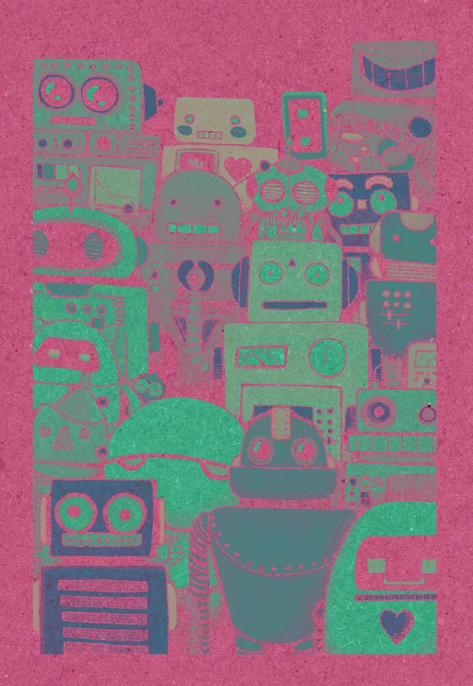 Robots Screen print - fotokunst von Katherine Blower