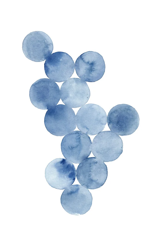 Connection | Blue Circles Watercolor - fotokunst von Cristina Chivu