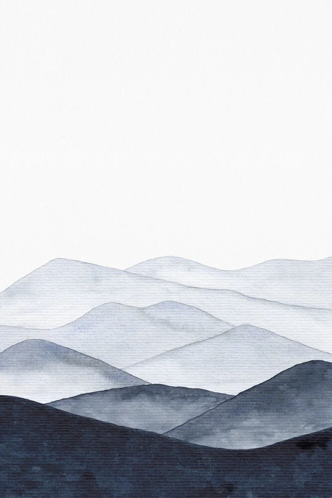 Mountains Landscape | Watercolor Painting - fotokunst von Cristina Chivu