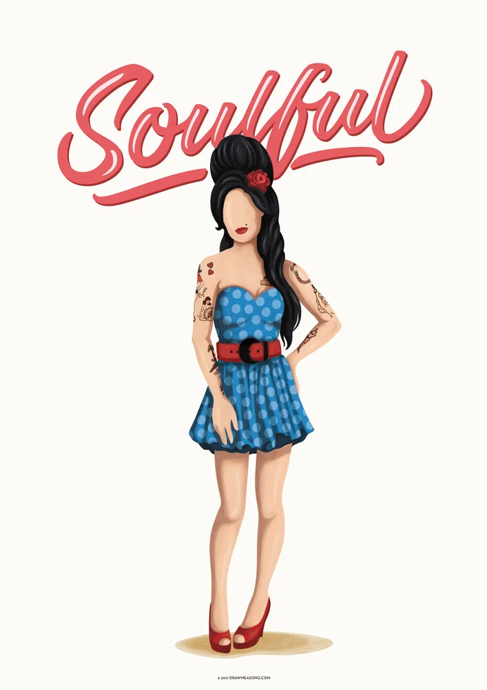 Amy Winehouse Soulful - fotokunst von Draw Me A Song - Reviews