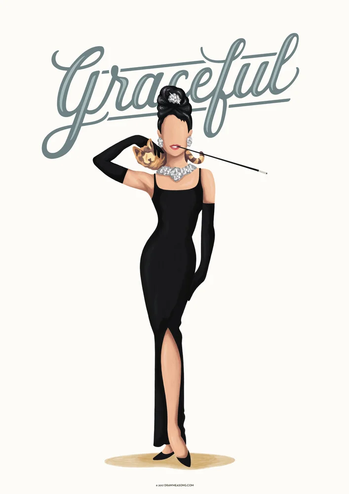 Audrey Hepburn Graceful - fotokunst von Draw Me A Song - Reviews