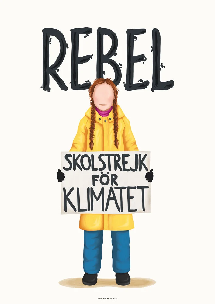 Greta Thunberg Rebel - fotokunst von Draw Me A Song - Reviews