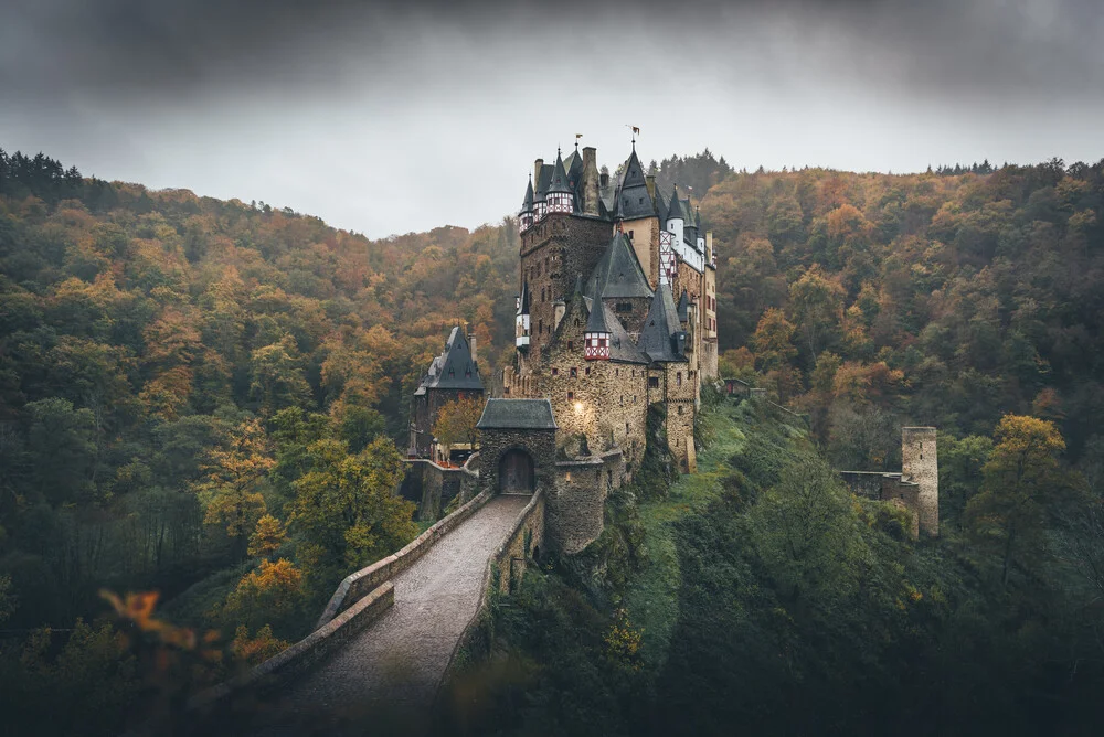 Gloomy castle Eltz in autumn, Germany – wall art by Christoph Sangmeister as Poster or Acrylic Glass Print