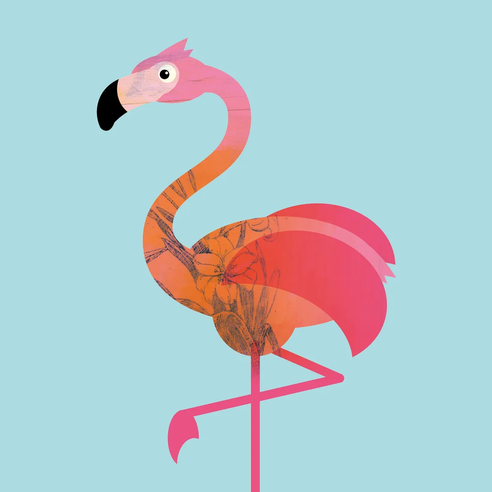 Kinderzimmer-Flamingo – Illustration für Kinder - fotokunst von Pia Kolle
