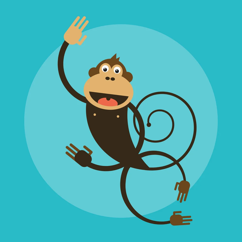 Kids Room Monkey – Illustration for Children - Fineart photography by Pia Kolle