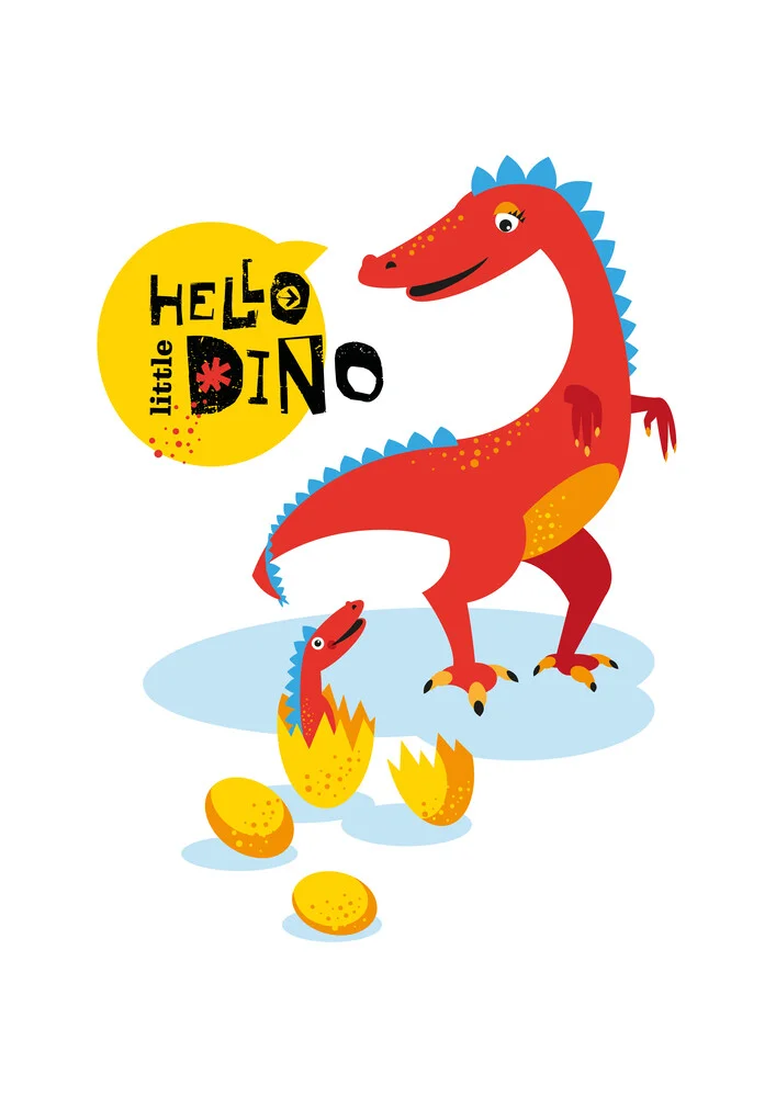 Kinderzimmer-Dinosaurier – Illustration für Kinder - fotokunst von Pia Kolle