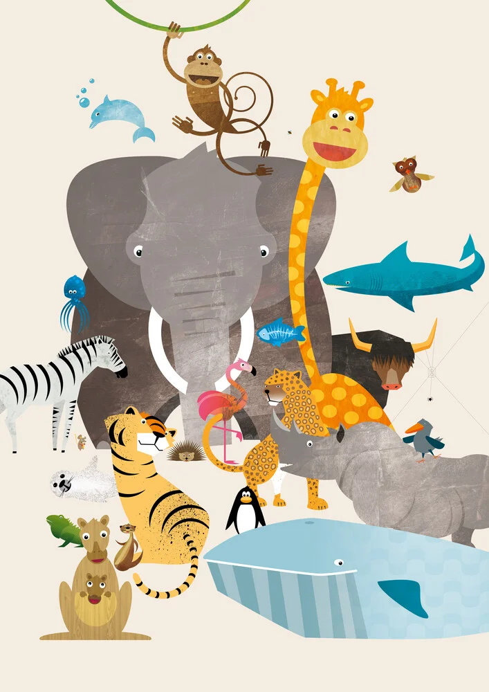 Kinderzimmer-Tiere – Illustration für Kinder - fotokunst von Pia Kolle