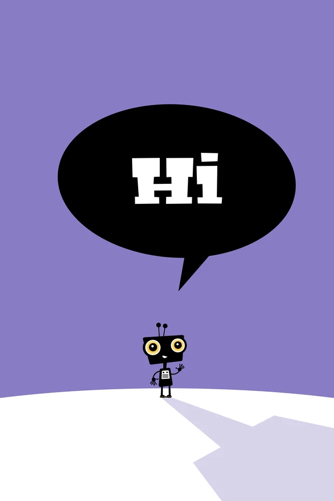 Hi, Little Robot  – Illustration for Children - Fineart photography by Pia Kolle