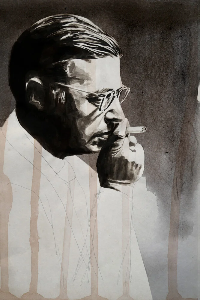 Jean Paul Sartre - fotokunst von David Diehl