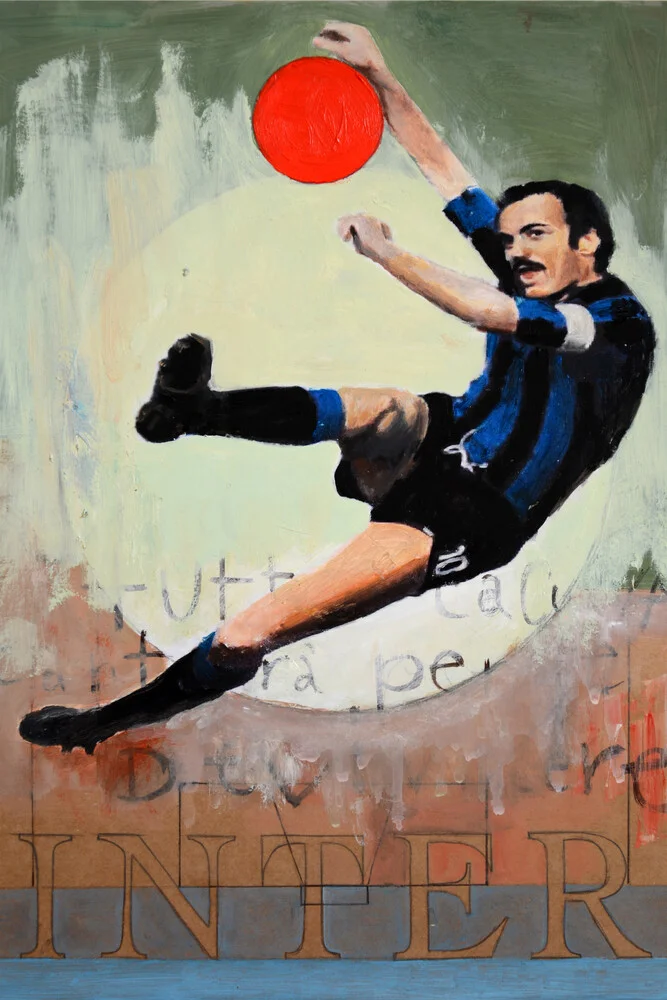 One Love Inter - Aus der Serie 'One Love', die ikonische Fußballclubs portraitiert, gemalt vom schweizerischen Künstler David Diehl. - Fineart photography by David Diehl