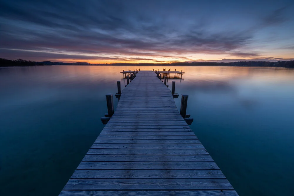 Bathing jetty in the morning light - Fineart photography by Franz Sussbauer