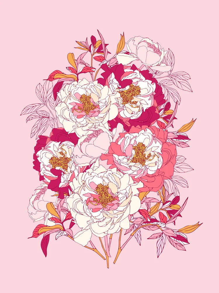 Pink flowers of peonies - fotokunst von Ania Więcław