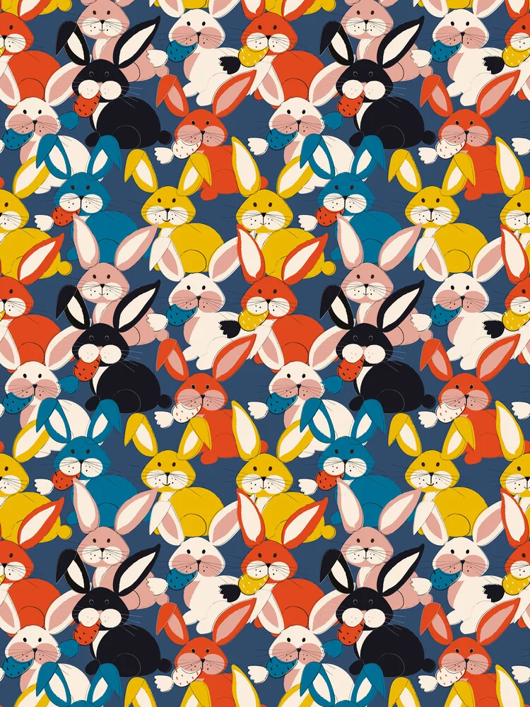 COLORED RABBIT PATTERN - Fineart photography by Ania Więcław