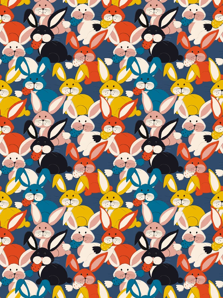 COLORED RABBIT PATTERN - fotokunst von Ania Więcław