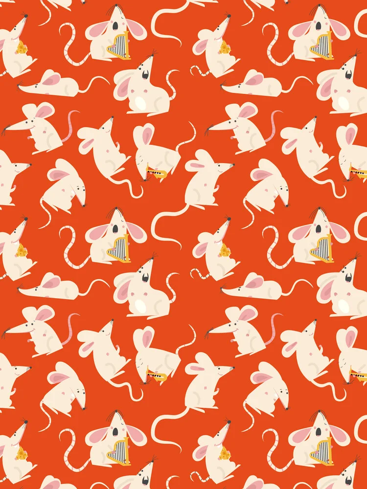 Happy mice pattern - fotokunst von Ania Więcław