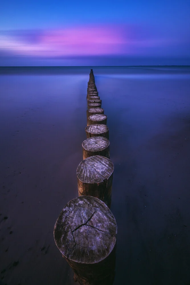 Baltic Sea Wavebreakers near Heiligenhafen during Blue Hour - Fineart photography by Jean Claude Castor