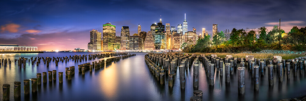 Manhattan Skyline at night - Fineart photography by Jan Becke