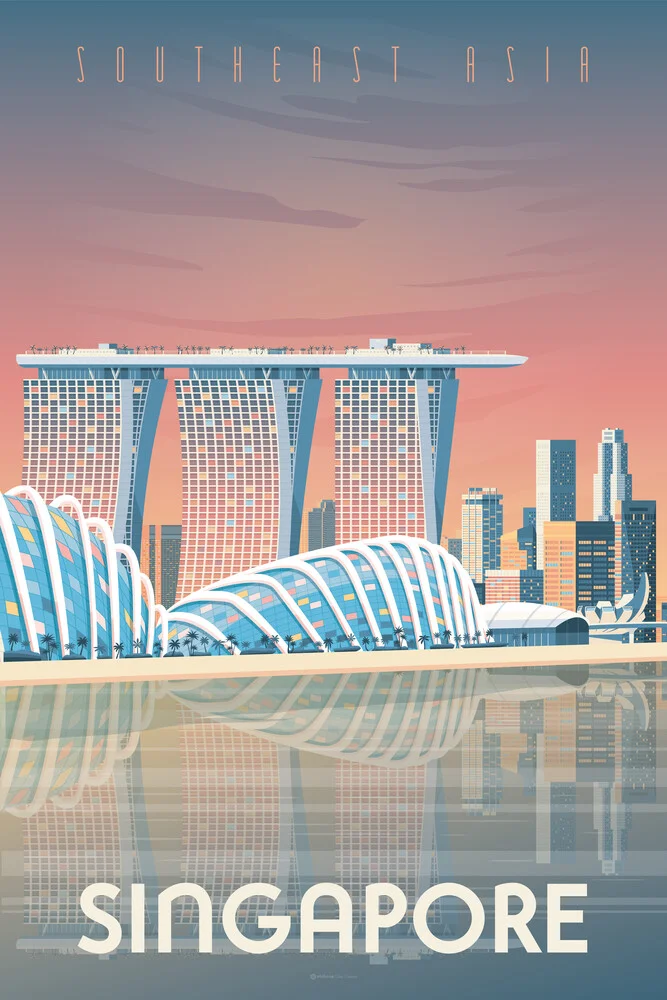 Singapore vintage travel wall art - Fineart photography by François Beutier