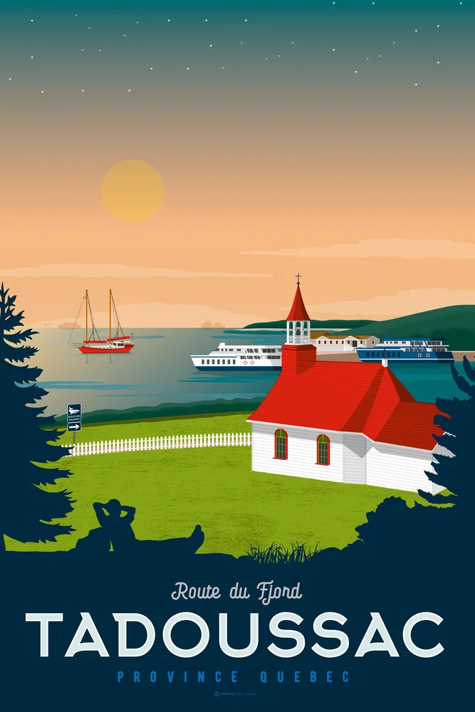 Tadoussac Vintage Travel Wandbild - fotokunst von François Beutier