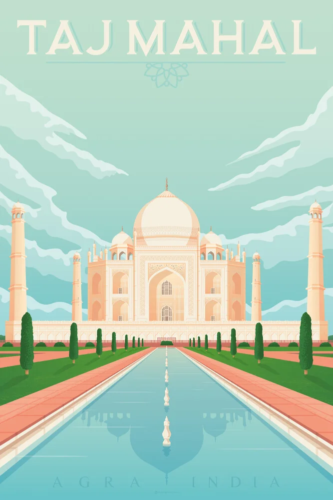 Tajmahal vintage travel wall art - Fineart photography by François Beutier