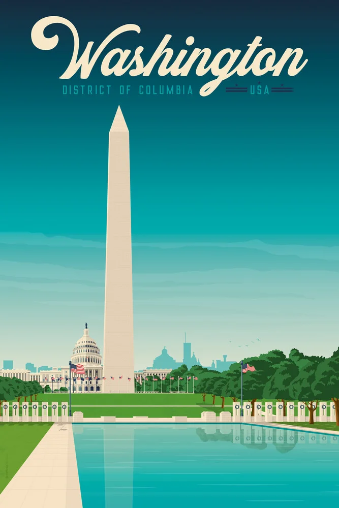 Washington vintage travel wall art - Fineart photography by François Beutier