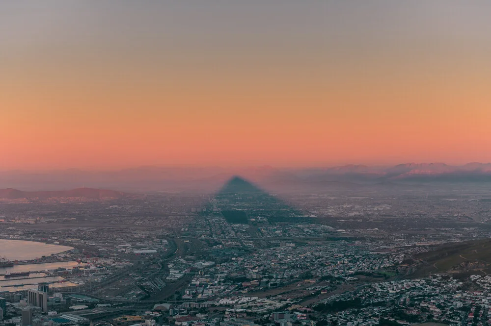 The shadow of Lion's Head over Cape Town during sunset - Fineart photography by Felix Baab