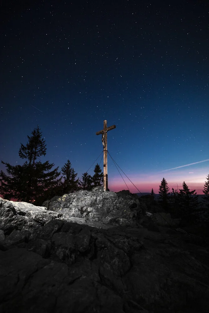 Morgenrot am Gipfelkreuz - fotokunst von Florian Eichinger