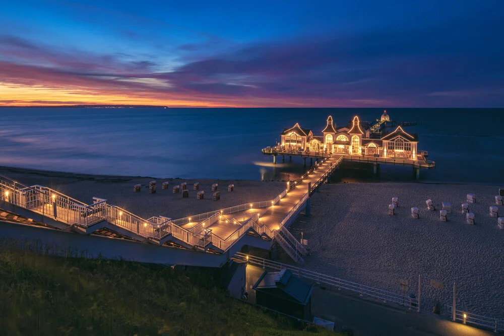 Pier of Sellin during Blue Hour - Fineart photography by Jean Claude Castor