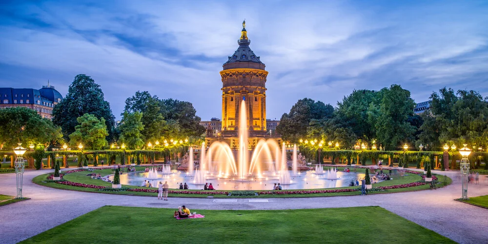 The Wassertum in Mannheim in the evening - Fineart photography by Jan Becke
