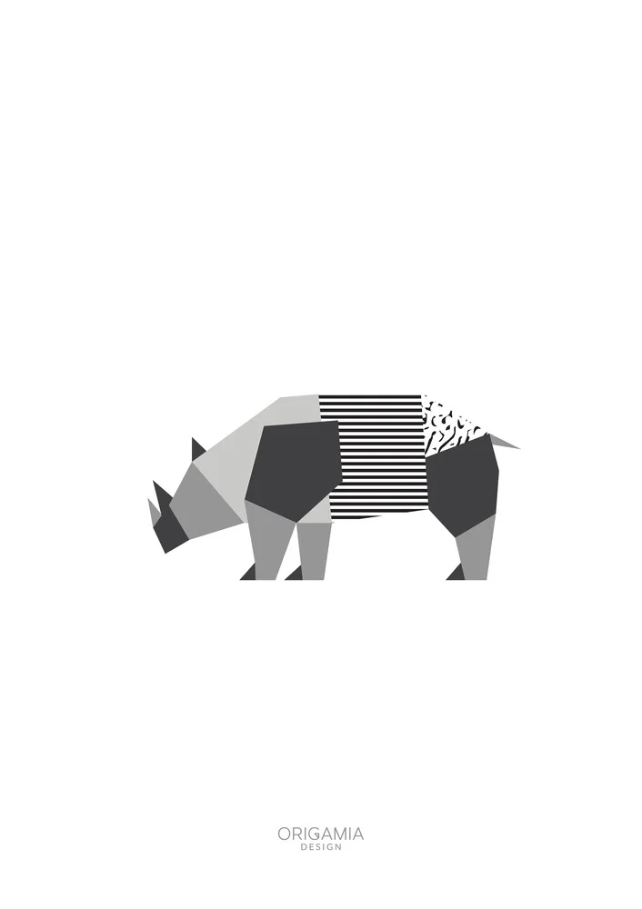 Rhinoceros | Africa Series | Origamia Design - fotokunst von Anna Maria Laddomada