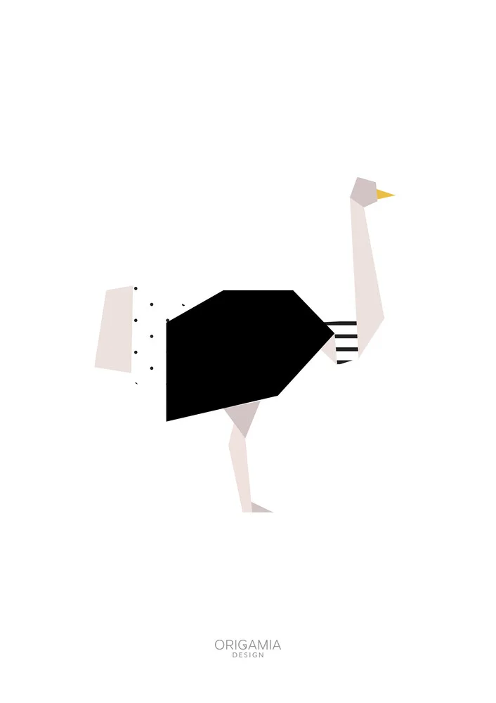 Ostrich | Birds Series | Origamia Design - fotokunst von Anna Maria Laddomada
