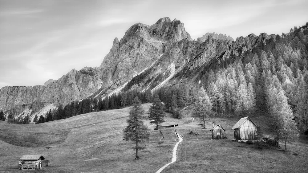 Sonnenaufgang Rotwandwiesen Dolomiten - fotokunst von Dennis Wehrmann