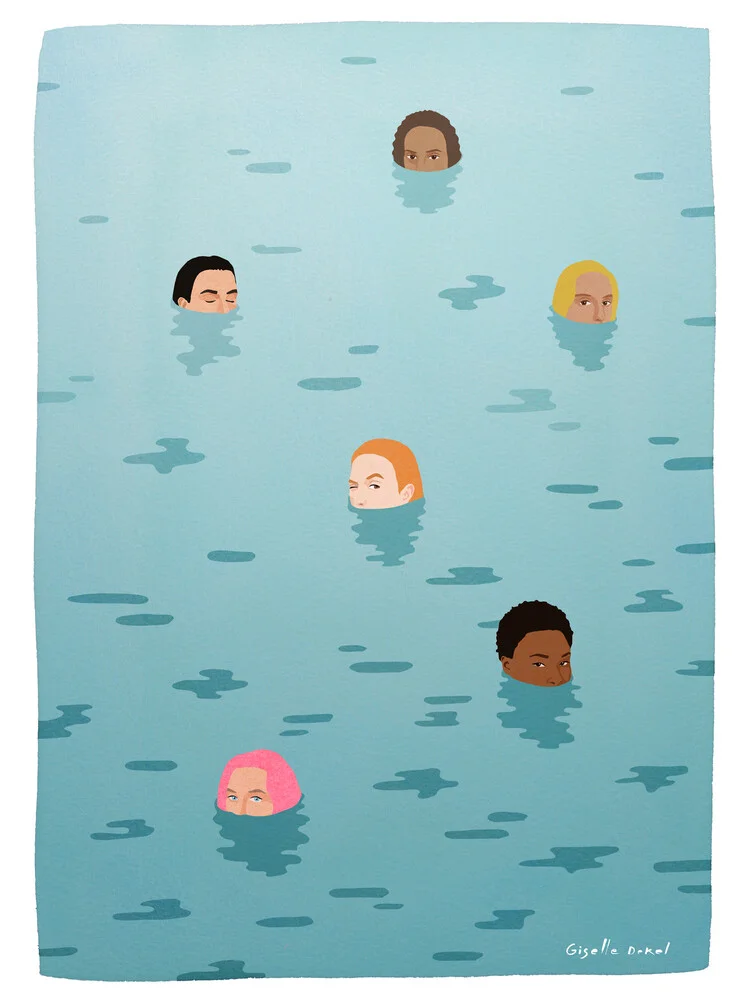 Swimming Together - fotokunst von Giselle Dekel