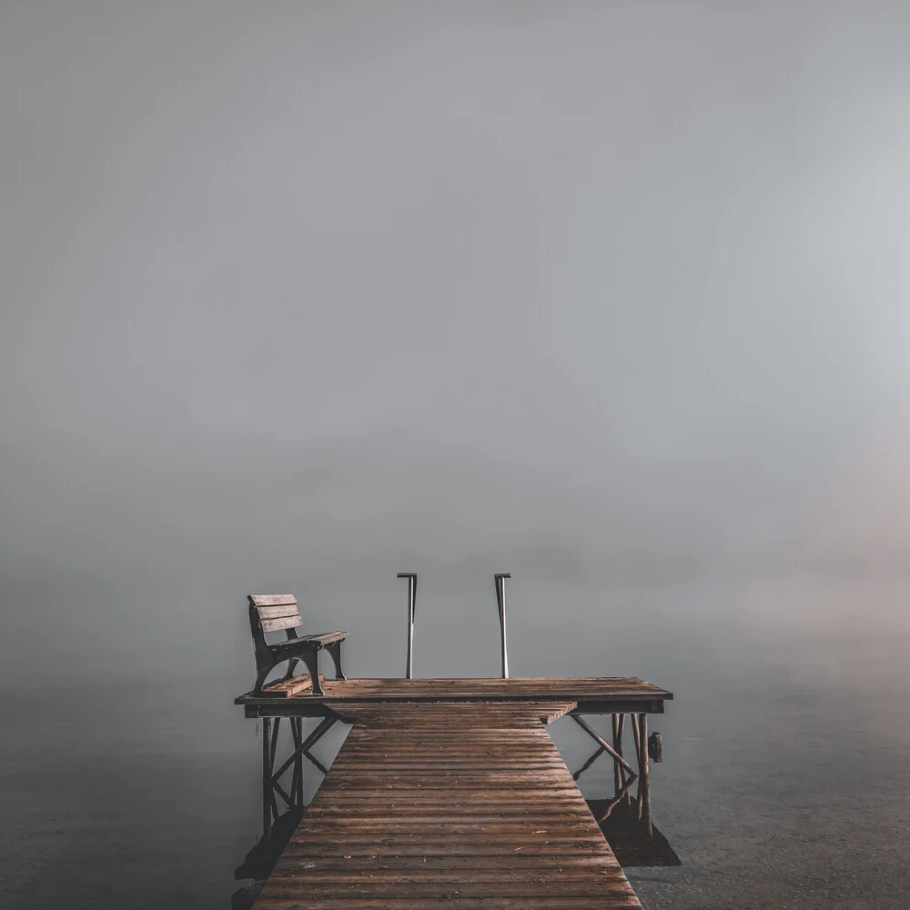 Jetty with bench - Fineart photography by Franz Sussbauer