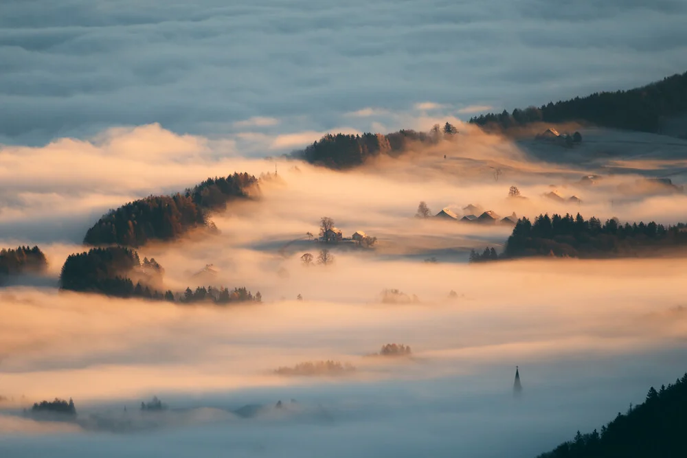 Houses covered by fog - Fineart photography by Sebastian ‚zeppaio' Scheichl