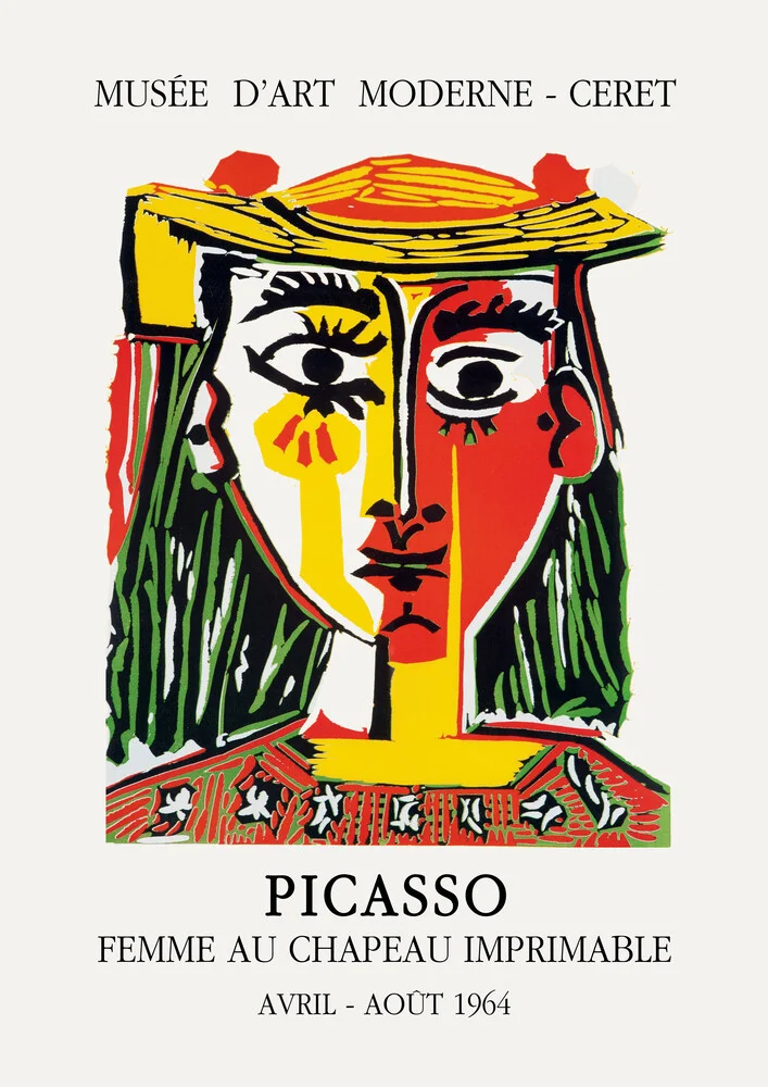 Picasso - FEMME AU CHAPEAU IMPRIMABLE - fotokunst von Art Classics