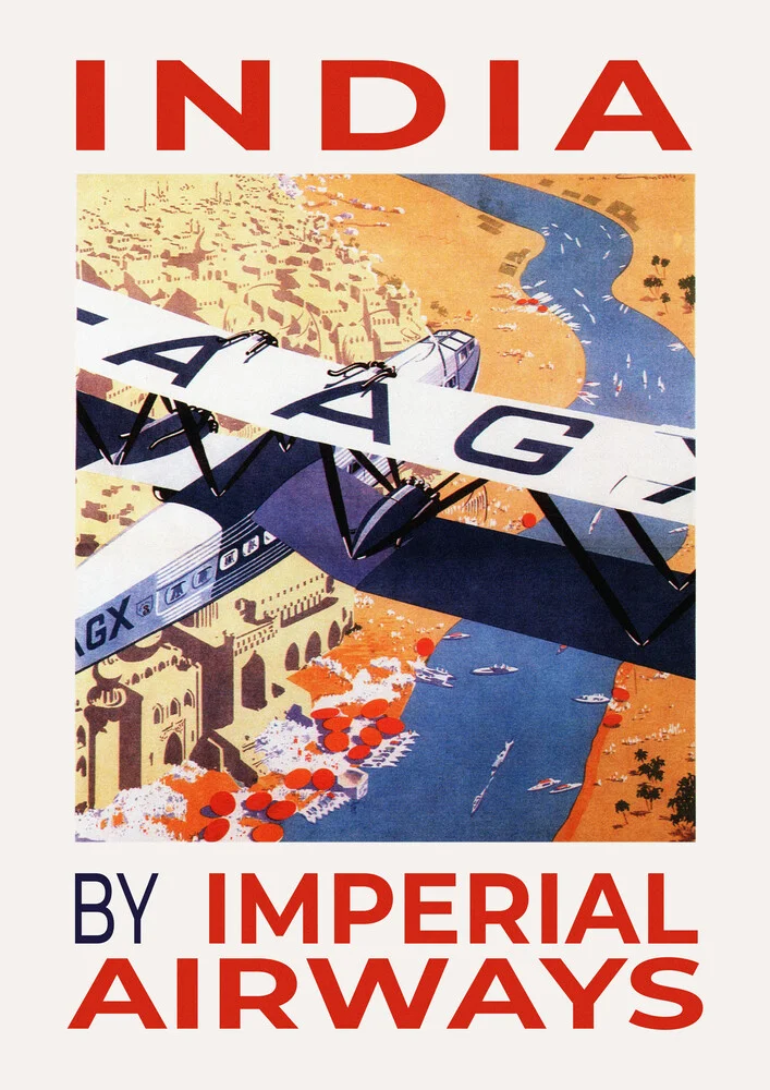 India - by Imperial Airways - fotokunst von Vintage Collection