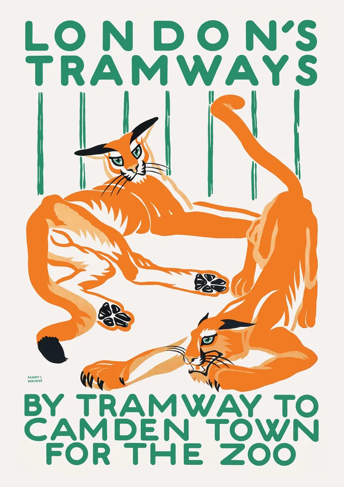 London's Tramways - By Tramway To Camden Town For The Zoo - fotokunst von Vintage Collection