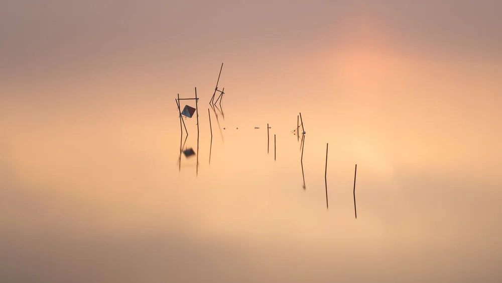 Fishing nets in lake - Fineart photography by Thomas Wegner