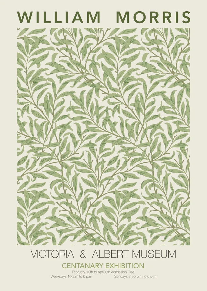 William Morris - grünes Blumenmuster - fotokunst von Art Classics