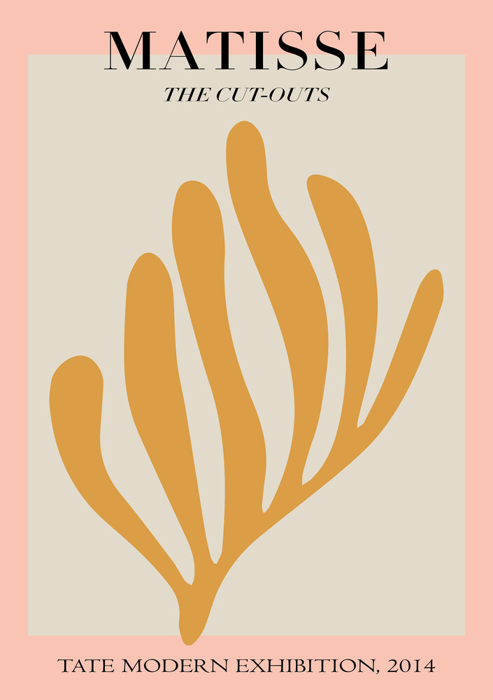 Matisse – botanisches Design rosa / grau / gold - fotokunst von Art Classics