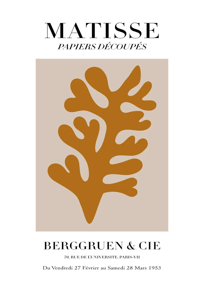 Matisse - Papiers Découpés, braunes botanisches Design - fotokunst von Art Classics